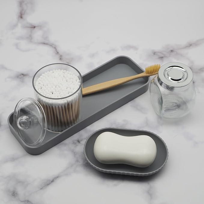 Plieger B.V. 10-Piece Bathroom Accessory Set – Complete Grey Bathroom Set for Modern Home Decor