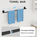 Plieger B.V. 4-Piece Black Bathroom Hardware Set – Modern Bathroom Accessories Set for Home & Wall Mounting