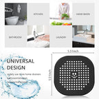 Plieger B.V. 2-Pack Silicone Drain Hair Catcher – Shower & Sink Drain Strainer, Hair Stopper for Bathroom, Kitchen & Tub, Grey